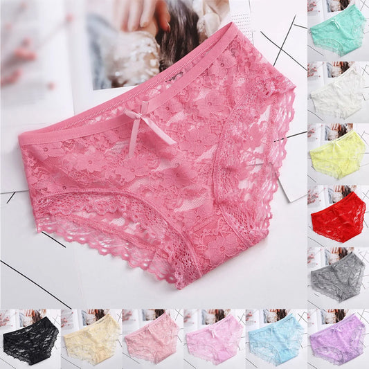 Sexy Lingerie Panties For Women Women Lace Sexy Panties Hollow Mesh Trousers Bow Low Waist Panties стринги женские