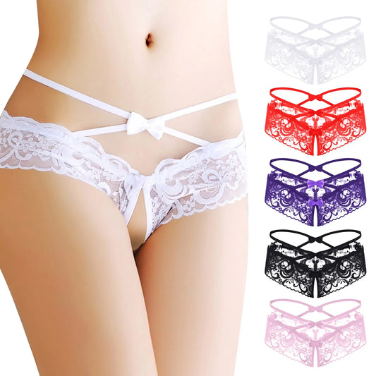 Sexy Lingerie Lace Sexy Women'S Panties Plus Size Lace Cross Bow Sexy T Pants Open Crotch Sexy Panties Sexy Lingeriethongs