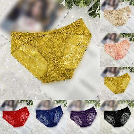 Panties For Women Plus Size Women'S Low Waist Mesh Briefs Solid Color Cotton Crotch Underwear Panties Calcinhas Feminina