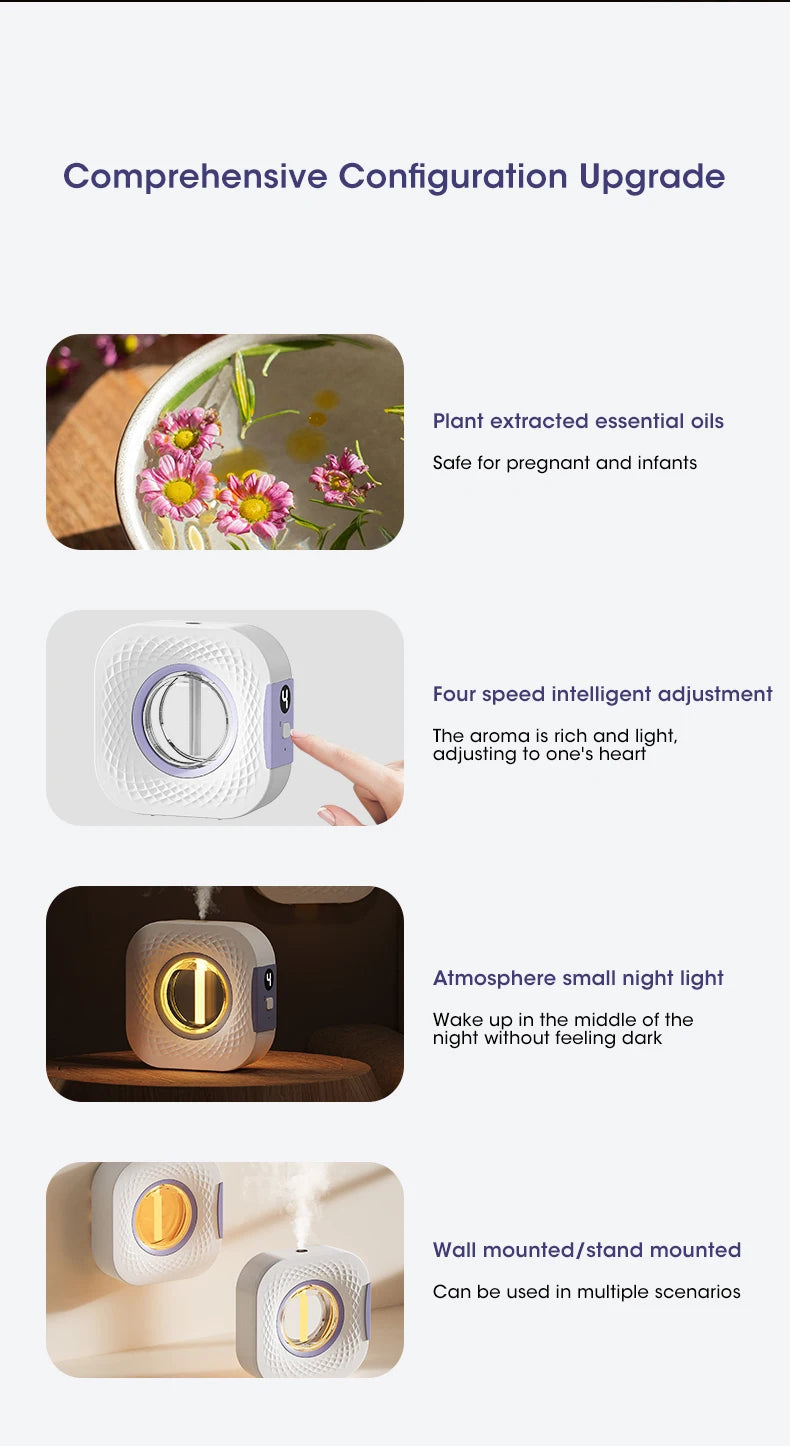 Home Desktop Diffuser Aromatherapy Machine USB Smart Air Purifier with Display for Car Bathroom Air Deodorization Shangri-la