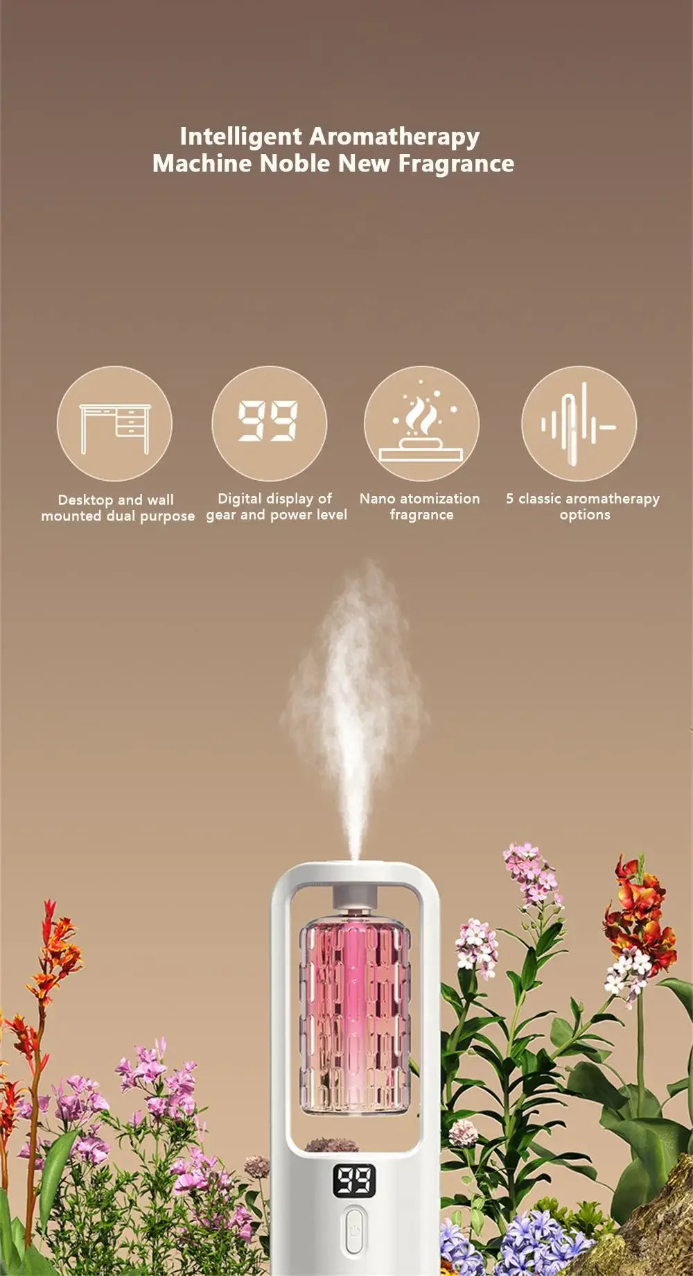 Aroma Diffuser Humidifier Fragrance Essential Oil Aromatherapy Machine Air Freshener Hotel Bedroom Toilet Bathroom Deodorization