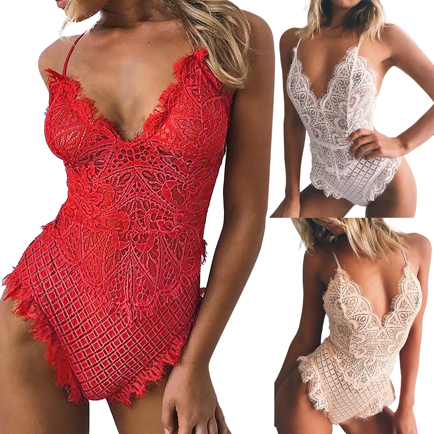 Bodysuits For Women Party Club Night Sexy Lace Up Teddy Lingerie Bodysuit Floral Embroidered Underwear Pornographic Movies Xxx